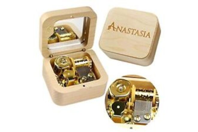 Anastasia-Once Upon a December Music Box Vintage Musical Musical Note Maple Box