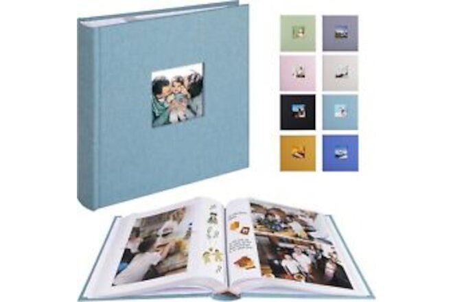Photo Album with Writing Space 50 Pages 4x6 Photos Hold 200 or 5x7 Cyan Blue