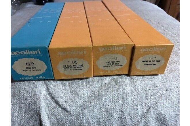 Vintage "Aeolian" Piano Rolls - Lot of 4 Rolls - Very Good Condition