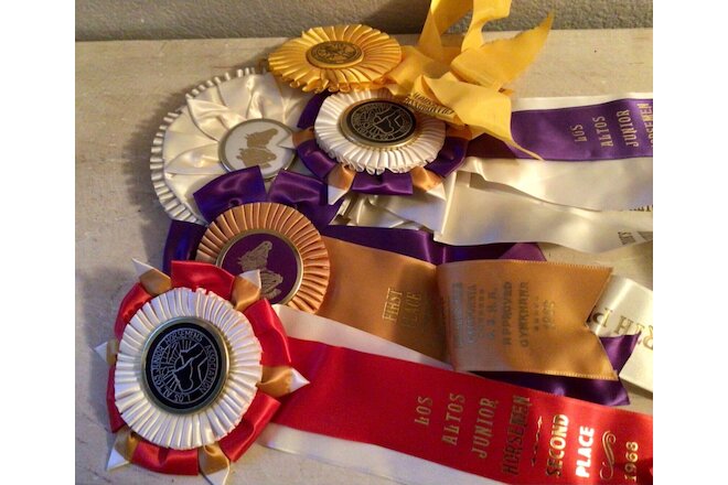 Lot of 5 Vintage Horse Show Ribbons 1960s California Lot 7