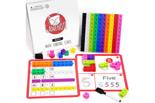 GAMENOTE Math Cubes Manipulatives with Activity Cards - Number Counting Blocks