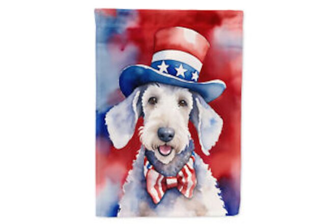 Bedlington Terrier Patriotic American Flag Canvas House Size DAC5652CHF