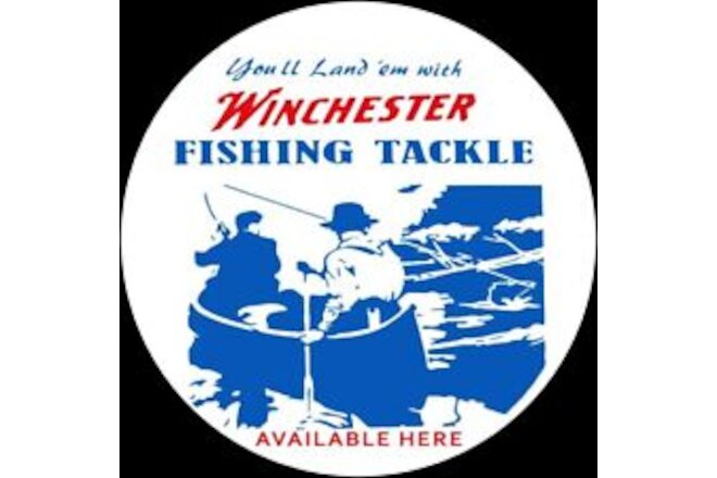 Winchester Fishing Tackle Available Here NEW Sign: 18" Dia. Round USA STEEL XL