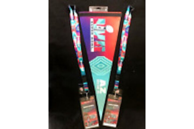 Pack of Super Bowl 57 Chiefs Eagles Pennant & Lanyards & Ticketholders & Pins