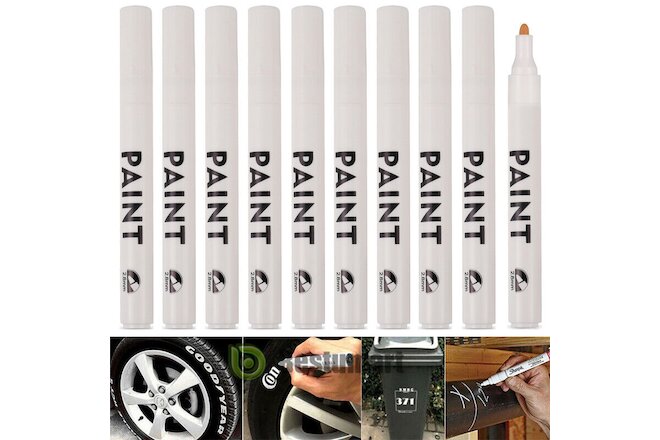 10xUniversal White Paint Pens Marker Waterproof Permanent Car Tire Rubber Letter