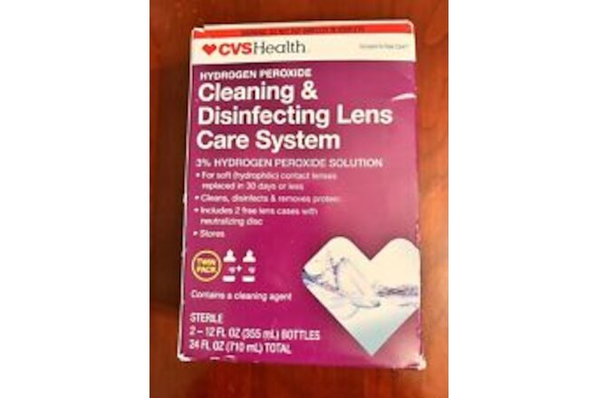 CVS HEALTH CLEANING & DESINFECTING LENS TWIN PACK 12 FL OZ. EXP. 12/07/2025