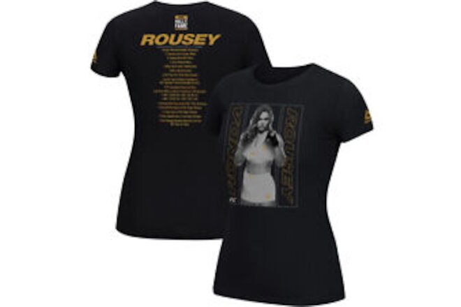 Reebok Ronda Rousey Women T-Shirt Black Size Small UFC Hall of Fame Shirt
