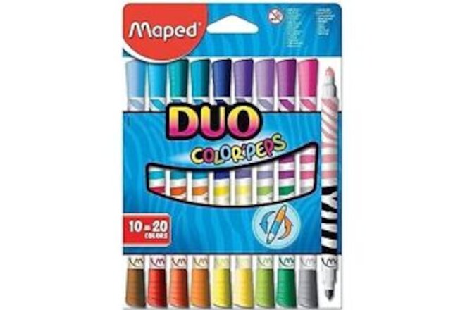 Maped - Color'Peps DUO Ultrawashable Markers x10 - Smart Double-Tip Design - ...