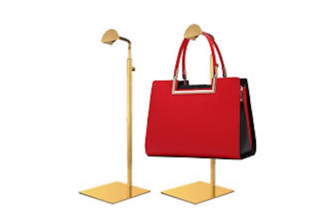 2 PCS Adjustable Handbag Display Stand Metal Bag Hanger Hanging Bag Rack Gold US