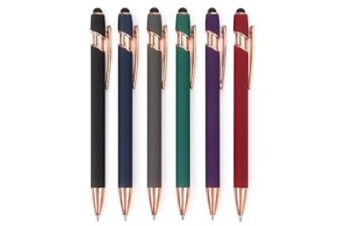 6 Pack Ballpoint Pen 2-in-1 Stylus Retractable Ballpoint Pen with Stylus tip,...