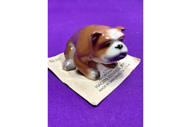 RARE 1986 Hagen-Renaker Miniature Bulldog Figurine w/Original Tag & Date    X46