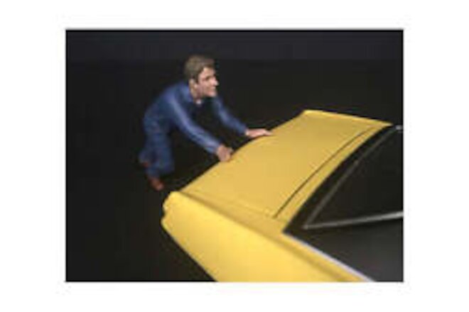 Mechanic Darwin Pushing a Car Figurine for 1/18 Scale Models by American Diorama