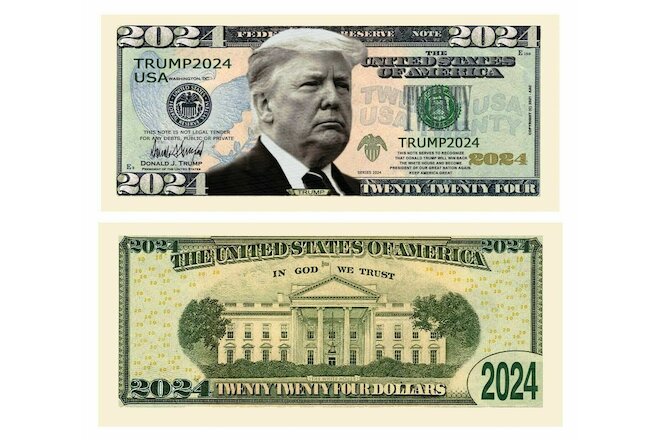 Pack of 100 Donald Trump 2024 Re-Election Presidential Novelty Dollar Bills