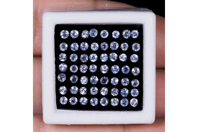 VVS Natural Tanzanite 56 Pcs 2mm Round Dazzling Loose Gemstones Wholesale Lot