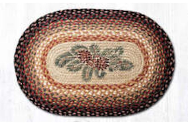 Earth Rugs OP-83 Pinecone Red Berry Oval Patch 20" x 30"
