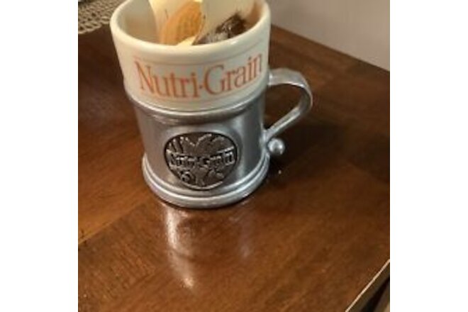 Pewter Wilton Armetale Style Vintage Coffee Cup Tavern Mug Ceramic Insert Promo