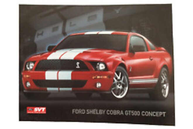 2005 Ford Shelby Cobra GT500 Concept Dealer Showroom Info Spec Sheet Card