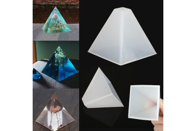Pyramid Silicone Mold Resin Jewelry Making Mould Epoxy Pendant Craft DIY Tool