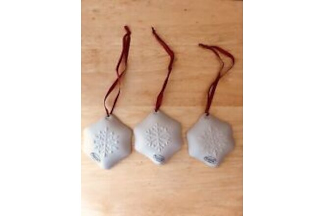 New In Box Set Of 5 Longaberger Snowflake Christmas Cookie Mold Ornaments