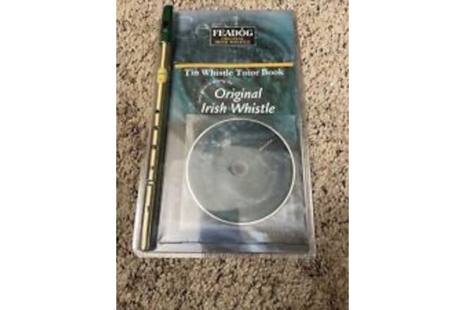 Feadog Whistle Pro in the Key of "D" Double Nickel-Plated with Tutor Book & CD