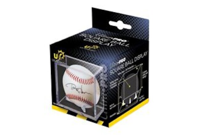 2 Ultra Pro Square Baseball Display Holder w/Stand UV Protection New Lot Set ...