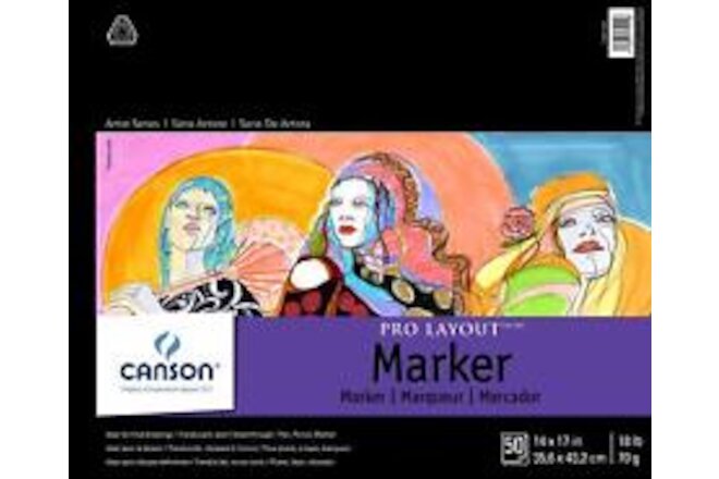 Artist Series Pro Layout Marker Pad, 14” x 17”, Fold-Over Cover, 50 Sheets (1...