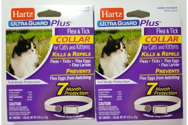 Hartz UltraGuard Plus *2 PACK* 7 Month Protection Flea & Tick Collar for Cats