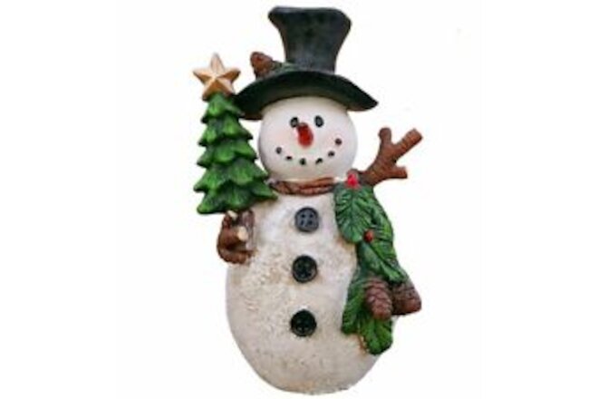 Classic Snowman Figurine with Cardinal Pinecone Christmas Tree Figurine for D...