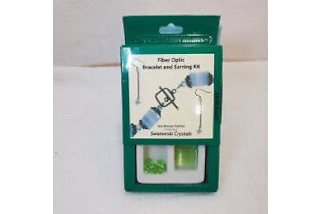 Crystal Innovations Light Green Fiber Optic Swarovski Bracelet & Earring Kit NIB