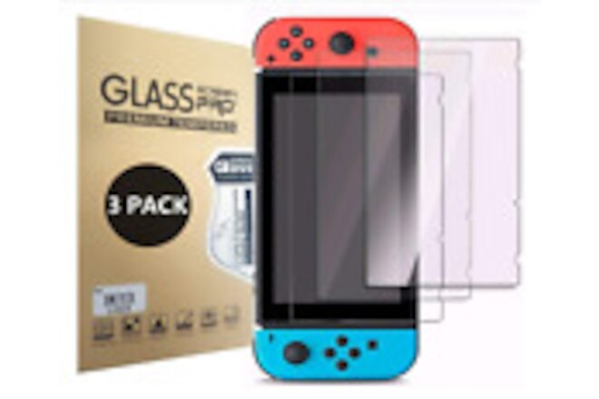 (3 Pack) Nintendo Switch Premium Tempered Ultra Clear Glass Screen Protector