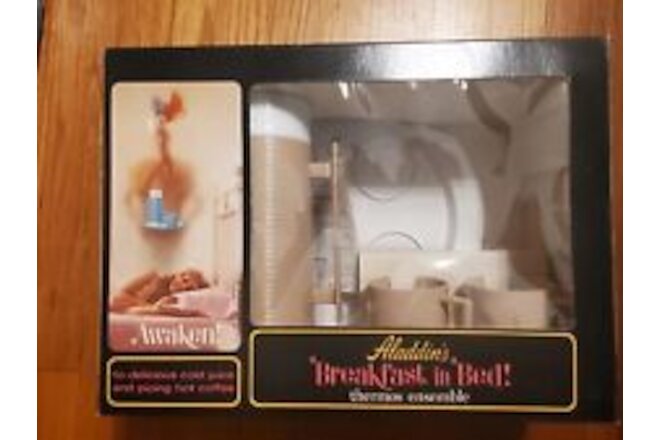 Vintage Aladdin Thermos Ensemble Breakfast in Bed Cups Plate NOS Open Box