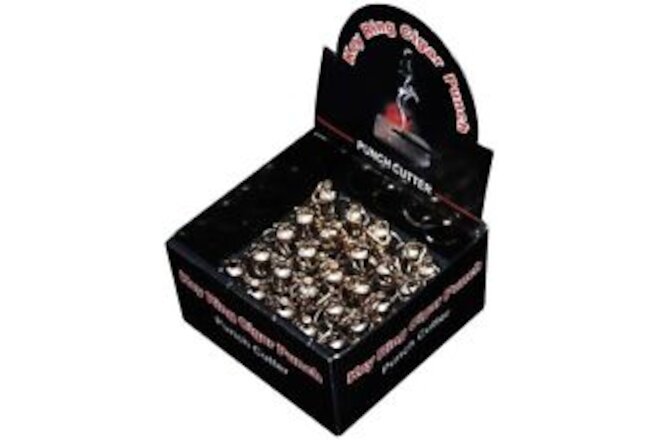 Display Box For 9mm Silver Punch Cutter On Key Chain, 24 Punch Cutters, Gold