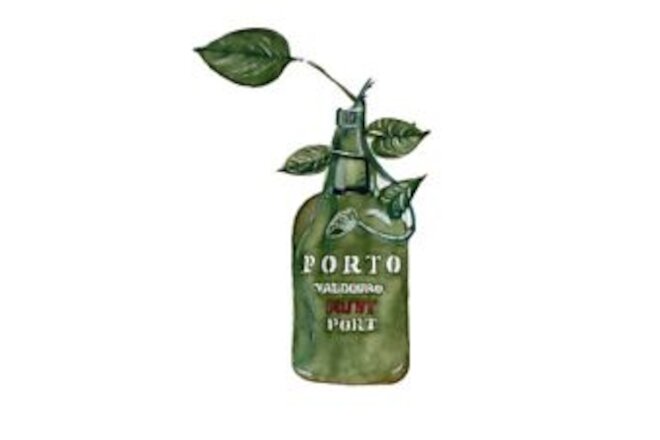 Watercolor Painting of Philodendrons in Bottle