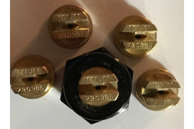 TeeJet TP730385 Spray Tip Brass Lot Set of 5 with Free Caps