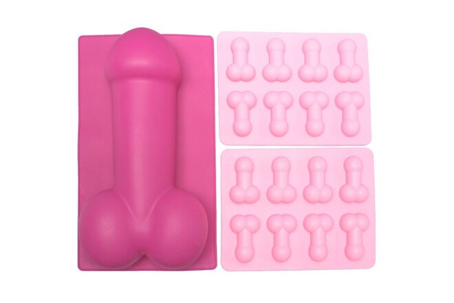 Penis Combo Novelty Willy Silicone Chocolate Ice Cube Tray Jelly Cake Mold Party