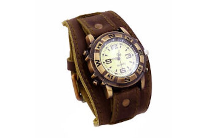 Wristwatch Punk Stylish Round Dial Business Watch Accessory