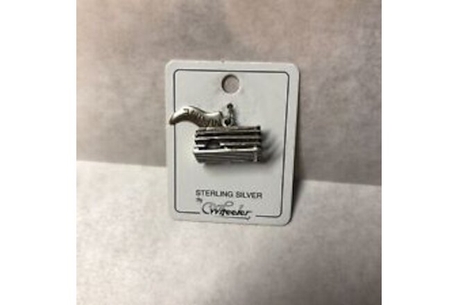 Sterling Silver  Lobster Cage / trap charm & Maine ID Flag ,Mint on card