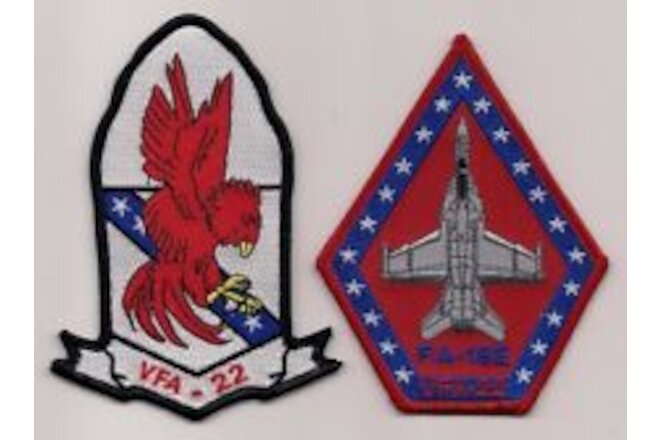 USN VFA-22 & F/A-18E SUPER HORNET patch set F/A-18 HORNET STRIKE FIGHTER SQN