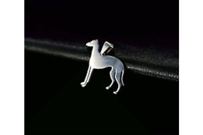 Stainless Steel English Greyhound Grey Hound Dog Pet Charm Pendant Necklace
