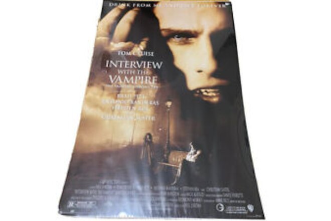 Vintage 90’s Interview With The Vampire Movie Poster 27x44 BRAD PITT TOM CRUISE