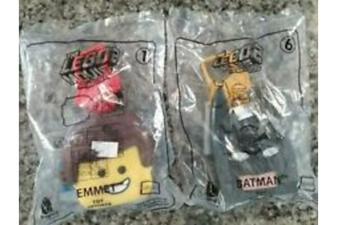 McDonald's The Lego 2 Movie Batman #6 and Emmet #1 Toy McPlay Happy Meal
