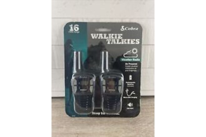 NEW Cobra CXT145A 16-Mile 22 Channels Walkie Talkies, 2-Pack Black Quick Shippin