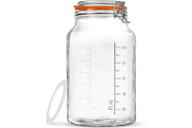Super Wide Mouth Glass Storage Jar with Airtight Lids, 1 Gallon Large Mason New