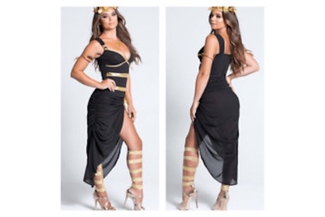 NWT Yandy Starline Heavenly Greek Goddess Halloween Costume XL Black Gold