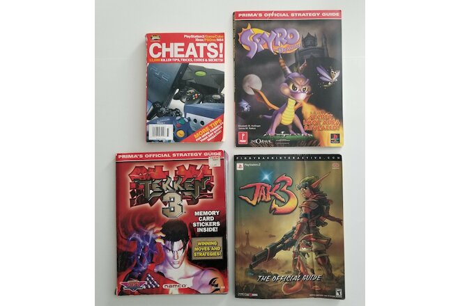 Lot of 4 Strategy Game Guides TEKKEN 3, JAK 3, SPYRO and CHEATS! (Tips, Tricks)