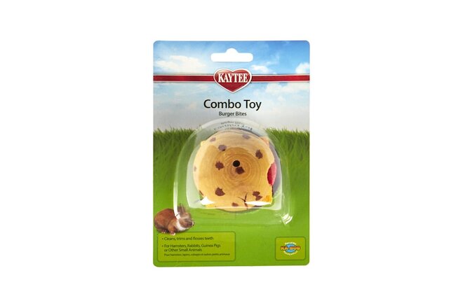 (2 Pack) Kaytee Combo Toy Burger Bites For Small Animals Cleans, Trims & Flosses