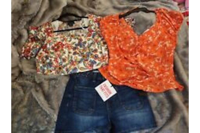 Lot Of Three Items - Two Tops And One Pair Of Shorts