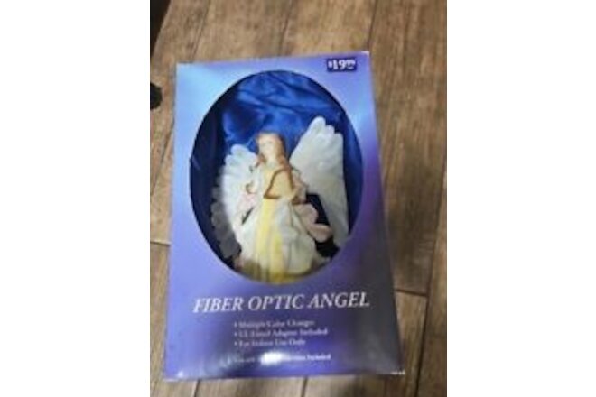 Christmas Fiber Optic Angel Porcelain Battery Run Vintage TESTED WORKING