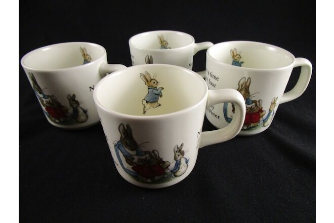 Wedgwood Beatrix Potter Peter Rabbit China Mug Cup 1 handle England Lot of 4
