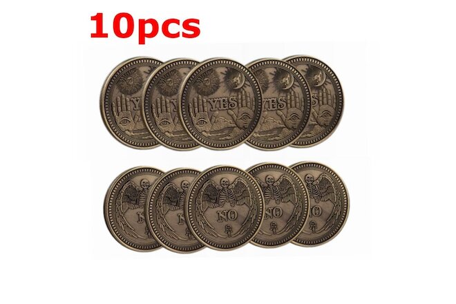 10pcs Yes/No Ouija Gothic Prediction Decision Coin All Seeing Eye or Death Angel